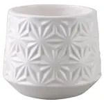 Obal na kvetináč keramický Flower biely