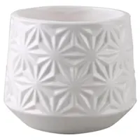 Obal na kvetináč keramický Flower biely