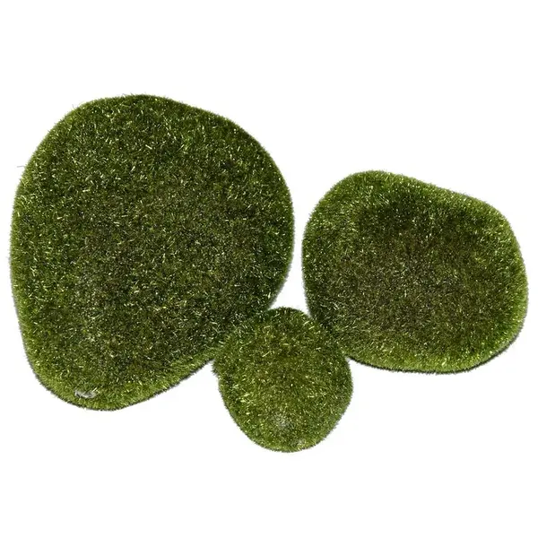 Kamene pokryté umelým machom 3 ks