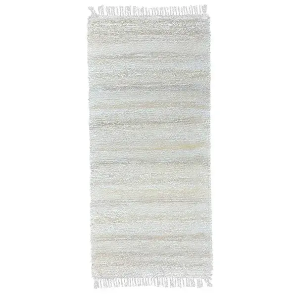 Ručne tkaný bavlnený koberec Milan B 0,6/1,5 biela