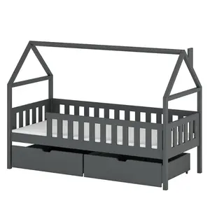 Posteľ Domček Domi 90x200 grafit