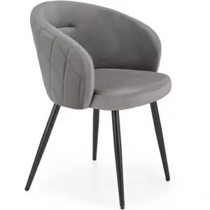 Židle K430 látka velvet/kov popelavě šedá