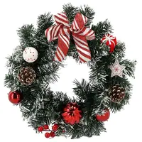 Vánoční věnec 30 cm bílo-červený