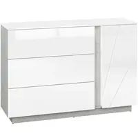 Komoda Lumens 138 cm, bílá / beton