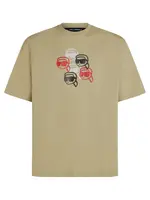 Karl Lagerfeld Tričko  olivová / červená / čierna / biela