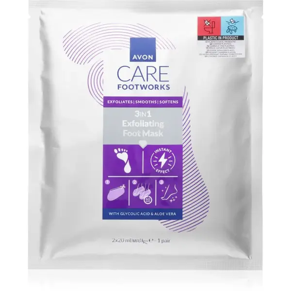 Avon Care Footworks regeneračná maska na nohy a nechty 3v1 2x20 ml