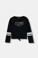 Dětské bavlněné tričko s dlouhým rukávem United Colors of Benetton černá barva, 36UVC10R1