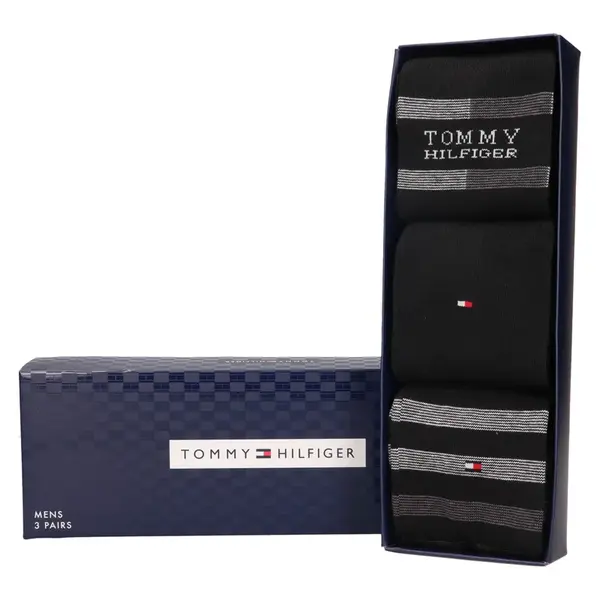 Darčeková sada ponožiek Tommy Hilfiger Perto - 3 páry, čierna