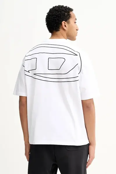 Bavlněné tričko Diesel T-BOGGY-MEGOVAL-D pánské, černá barva, A11302.0HGAM