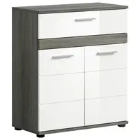 MID.YOU SPODNÍ SKŘÍŇKA, vysoce lesklá bílá, šedá, 70/79/31 cm