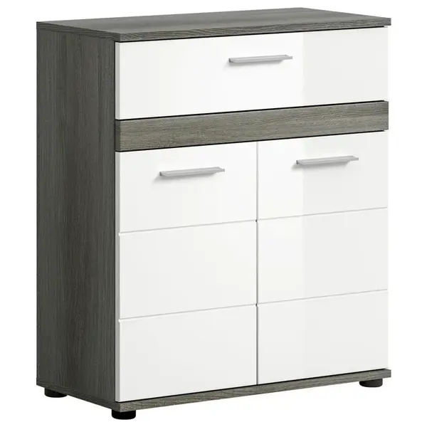 MID.YOU SPODNÍ SKŘÍŇKA, vysoce lesklá bílá, šedá, 70/79/31 cm