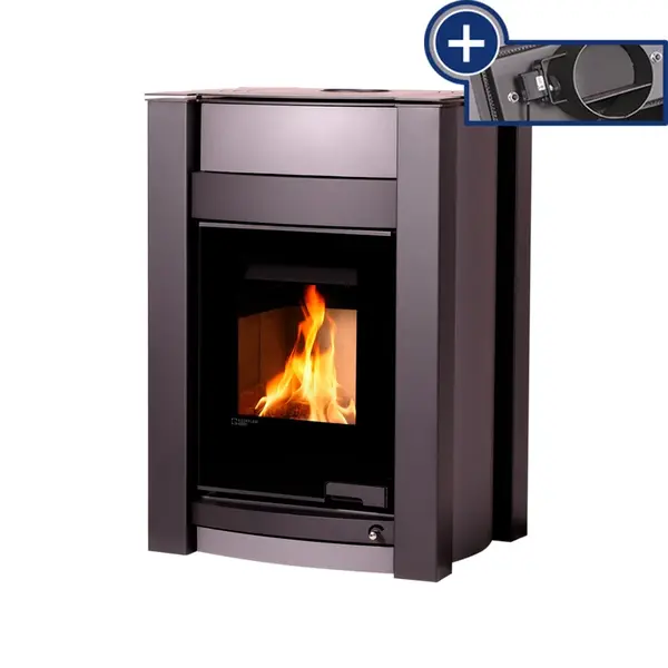 Kachle s výmenníkom AQUAFLAM VARIO KALMAR 11/7kW sivá, elektronická regulácia FLHSF34-065