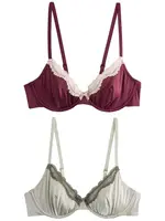 Next Podprsenka  svetlozelená / bordová