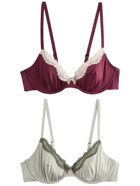 Next Podprsenka  svetlozelená / bordová