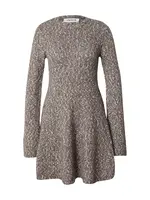 EDITED Pletené šaty 'Jemie'  hnedá / biela