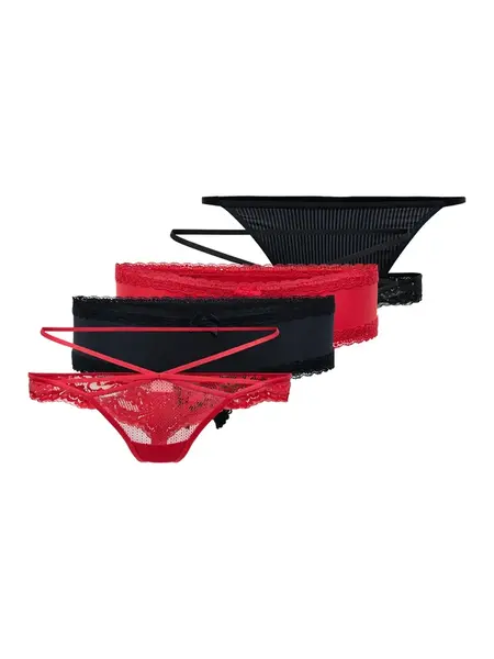 Hunkemöller Tangá  sivá / červená / čierna