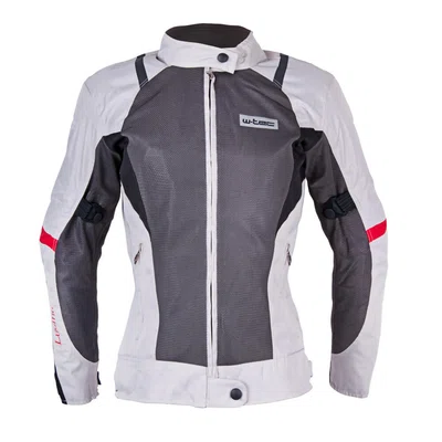 Dámská letní moto bunda W-TEC Lucina šedá-krémově bílá XS