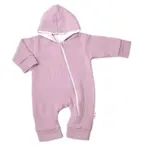 Baby Nellys Mušelinový overálek s kapucí, dvouvrstvý, Hand Made, pudrový/růžový, vel. 62 vel.  62
