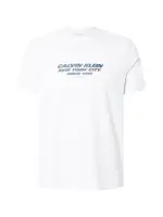 Calvin Klein Tričko  petrolejová / červená / biela