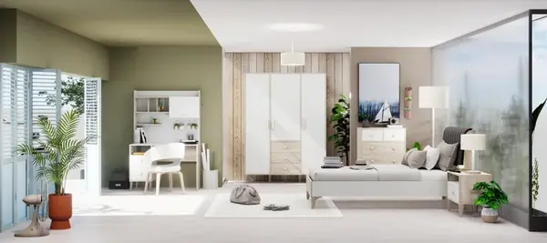 Studentský pokoj kaylla 1 - dub sofia, bílá