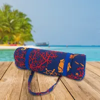 Plážové ležadlo v rolke MORSKÝ KONÍK S KORALMI 148x52 cm, modré