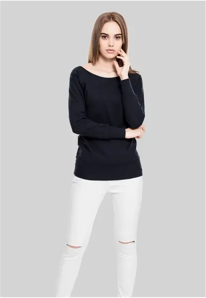 Women's Wideneck Crewneck Black