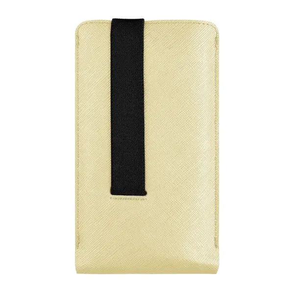 Univerzální pouzdro FIXED Lucca se zavíracím popruhem pro telefony do 6,6", světle žlutá