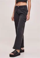 Dámské džíny High Waist Straight Denim Cargo - černé