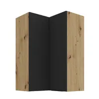 Horní rohová skříňka Aria 60x60 GN-90 2F (90°) Barva korpusu: Dub artisan, Barva dvířek: BL - Black AFM