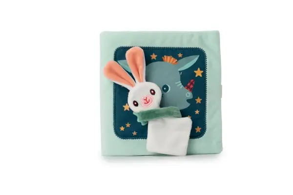 Lilliputiens - textilná knižka s aktivitami - dráčik Joe a jeho maznáčik