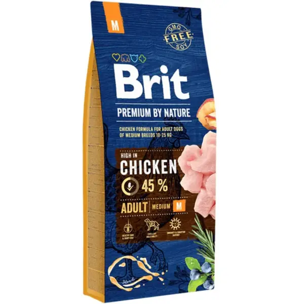 Brit Premium by Nature Adult M 15 kg | Granule pro psy