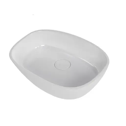 Umývadlo na dosku SAT Aula 50x36 cm bez otvoru pre batériu, bez prepadu SATAU5036