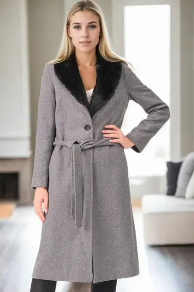 Z9671 DEWBERRY WOMEN'S COAT-GREY