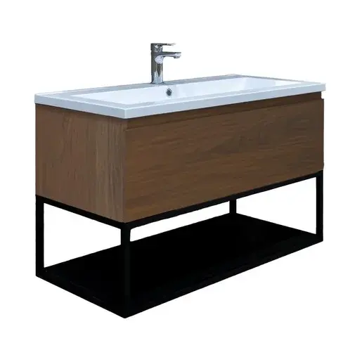 Kúpeľňová skrinka s umývadlom SAT B-Way 99x30x45 cm matný orech BWAY100NUTU