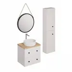 Kúpeľňová zostava s umývadlom vrátane umývadlovej batérie, vtoku a sifónu Naturel Forli biela KSETFORLI8