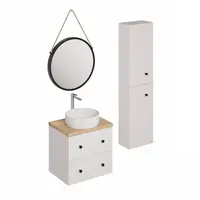 Kúpeľňová zostava s umývadlom vrátane umývadlovej batérie, vtoku a sifónu Naturel Forli biela KSETFORLI8