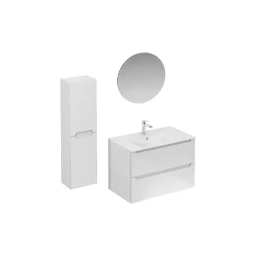 Kúpeľňová zostava s umývadlom vrátane umývadlovej batérie, vtoku a sifónu Naturel Stilla biela lesk KSETSTILLA006