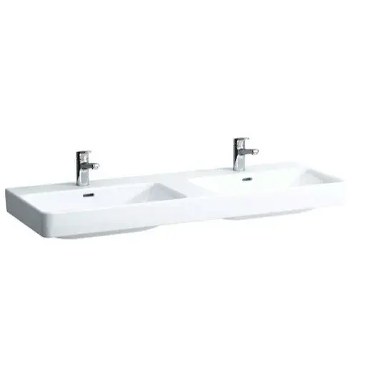 Laufen Pro S dvojumývadlo pre s 130x46 cm dva otvory pre batériu h8149680001041 1496.8.000.104.1