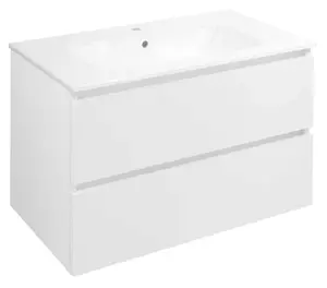 Sapho Ezara - Umývadlová skrinka, 80x46x52 cm, 2 zásuvky, lesklá biela EZ801-3030