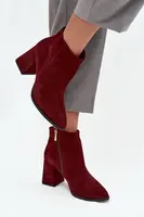 Dámské boty na podpatku se zlatým detailem Čokoládové Zazoo 3128