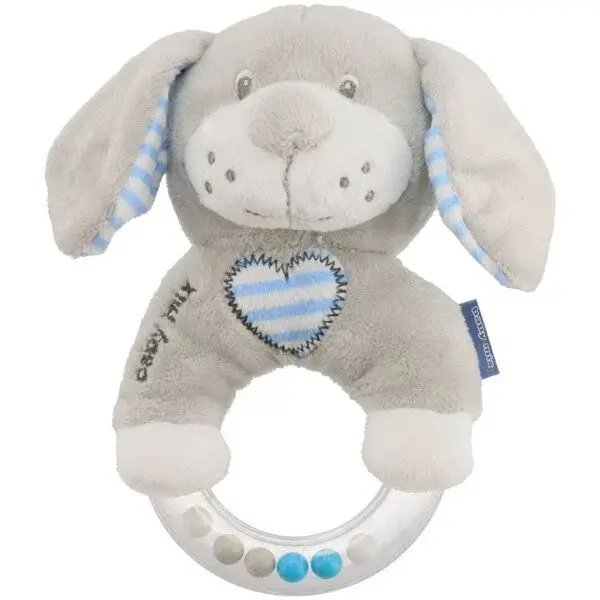 BABY MIX PES Plyšové hrkálka, sivá, veľkosť
