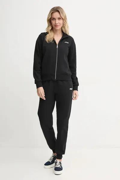 Bavlněná tepláková souprava Fila černá barva, FPW4182