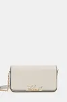 Kožená kabelka Karl Lagerfeld K/SIGNATURE bílá barva, B1W32037