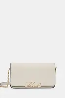 Kožená kabelka Karl Lagerfeld K/SIGNATURE bílá barva, B1W32037