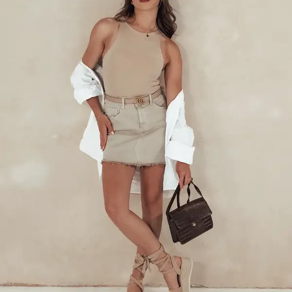 Spódnica TRENDSTAR beżowa Dstreet