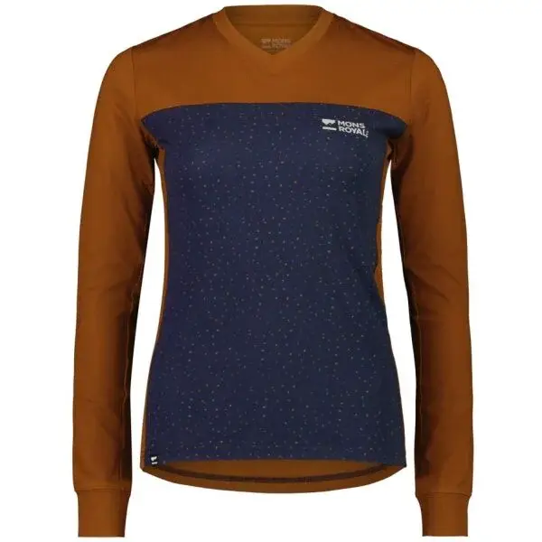 MONS ROYALE REDWOOD ENDURO VLS W Dámske funkčné cyklo tričko z vlny Merino, hnedá, veľkosť