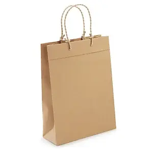 20 x Taška z kraftového papíru Elégance 260x350x100mm, vyztužené dno, hnědá