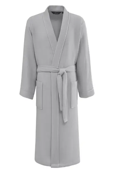 Vaflový unisex župan PIQUE M Světle šedá