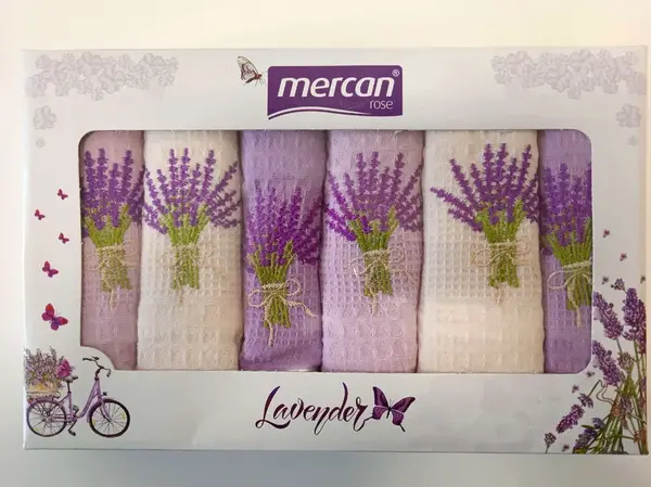 Utěrky v dárkovém balení LEVANDULE set 6ks