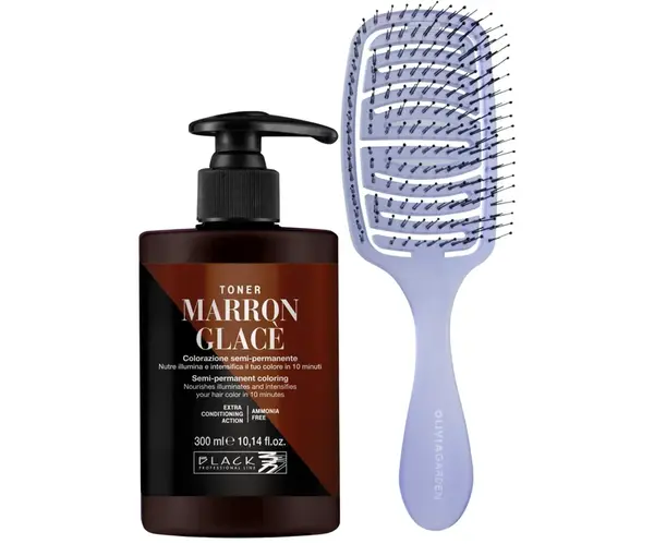 Barevný toner na vlasy Black Professional Crazy Toner - Marron Glacé (kaštanový) + kartáč zdarma + dárek zdarma